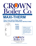 Crown Boiler MT100G Operating instructions