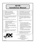 American Dryer Corp. ADG-50DS Installation manual