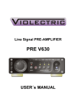 Violectric PRE V630 User`s manual