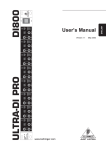Behringer DI800 User`s manual