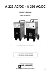 Air Liquide A 250 AC/DC: ALW-M110500426 Owner`s manual