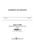 Audio Authority 1173BK User manual