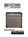 Crate GTX65 Owner`s manual