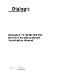 Dialogic TX4000 PCI SS7 Installation manual