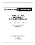 Universal Voltronics BRC-15-1111R-STD-J37 Instruction manual