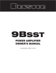 Bryston 9BSST-THX Owner`s manual