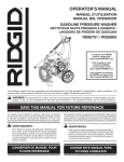 RIDGID RD80903 Operator`s manual