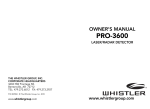 Whistler PRO-3600 Owner`s manual