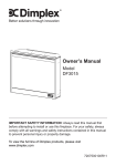 Dimplex DF3015 Owner`s manual