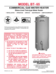 A.O. Smith BT- 65 Instruction manual