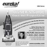 Eureka 5890 Series Operating instructions