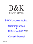 B&K Reference 200.5 Owner`s manual