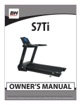 BH FITNESS S7Ti Owner`s manual