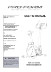 ProForm 890e W/hand Pulse User`s manual