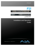 AJA FS1-X Instruction manual