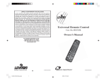 Universal Remote Control Remote control HCCUR Owner`s manual