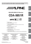 Alpine CDA 9851 - Radio / CD Owner`s manual