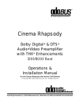 Audio Design Associates Cinema Reference Mach II PTM-6150 Installation manual
