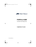 Allied Telesyn International Corp Formula 8200 Installation guide
