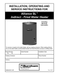 Burnham Indirect - Fired Water Heater AL SL Specifications