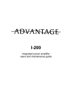 Advantage I-200 Operating instructions
