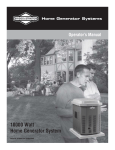 Briggs & Stratton 10000 Watt Home Generator System Operator`s manual