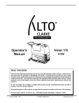 Clarke Alto Vision 17E Operator`s manual