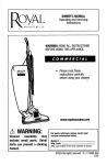 Royal Vacuum Cleaner Owner`s manual