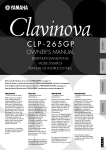 Yamaha CLAVINOVA C L P - 3 8 Owner`s manual