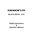 Dixon Black Bear ZTR 34 Operator`s manual