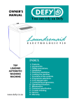 Defy LAUNDROMAID 1300 Owner`s manual