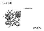 Casio KL-8100 User`s guide