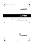 Radio Shack TAD-1028 Owner`s manual