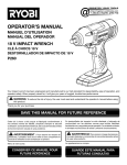 Ryobi P260 Operator`s manual