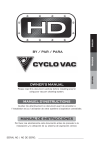 Cyclo Vac HD Series Owner`s manual