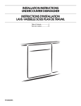 INSTALLATION INSTRUCTIONS UNDERCOUNTER DISHWASHER