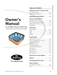 BullFrog 2001 Portable Spas Owner`s manual