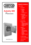 Defy 6KG AUTODRYER Owner`s manual