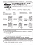 Mr. Heater TSBF30NGT Owner`s manual