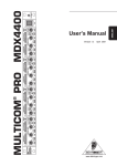 Behringer MDX4400 User`s manual