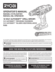 Ryobi P250 Operator`s manual