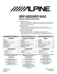 Alpine M450 - V-Power MRP Amplifier Owner`s manual