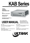 Ultrak KAB Series User manual