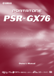 Yamaha PSR-GX76 Specifications