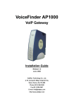 AddPac VoiceFinder AP-MG3000N Installation guide