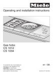 Operating and installation instructions Gas hobs CS 1012 CS 1034