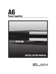 Elan A6 Installation manual