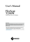 Eizo FlexScan T2381W User`s manual