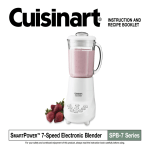 Cuisinart SPB-7PK - SmartPower - Electronic Blender Specifications