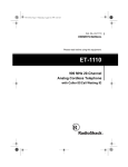 Radio Shack ET-1110 Owner`s manual